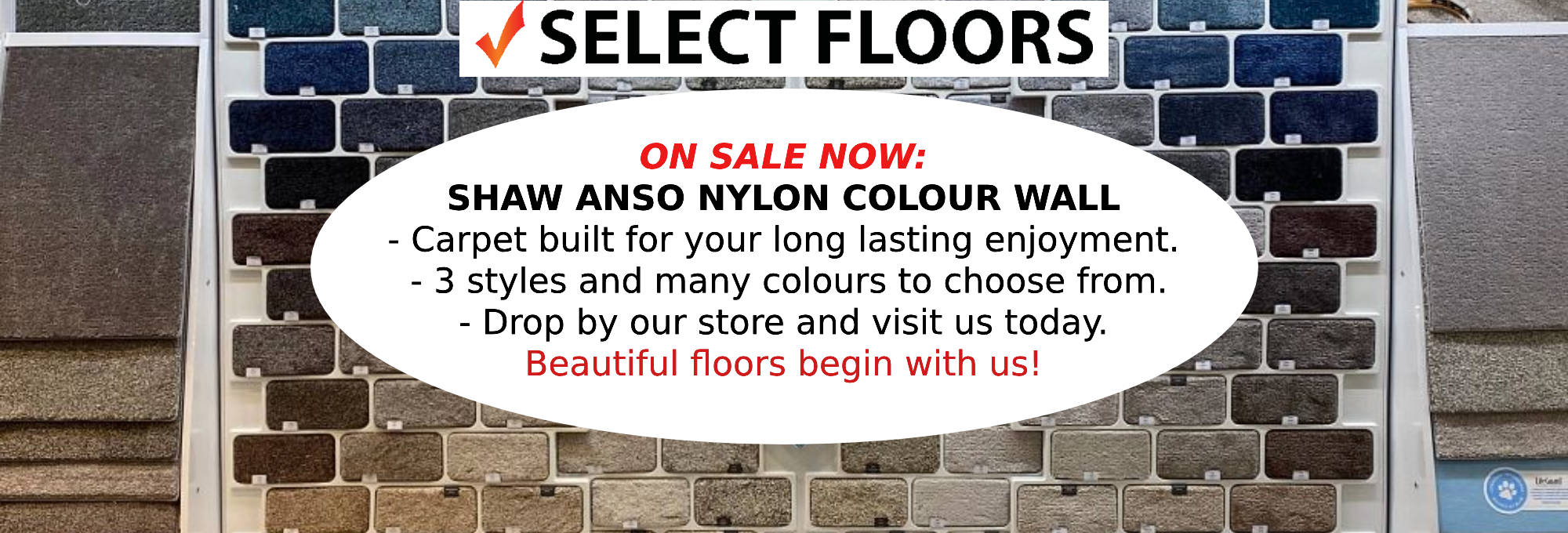Select Floors AB - Promotional Sale on ANSO Nylon Carpet ColorWall Products