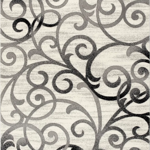 5X8 GREY BLACK SWIRL - $150